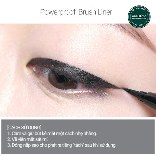 [Mã COSIF05 giảm 10% đơn 400K] Bút kẻ mắt nước innisfree Powerproof Brush Liner màu 0.6g