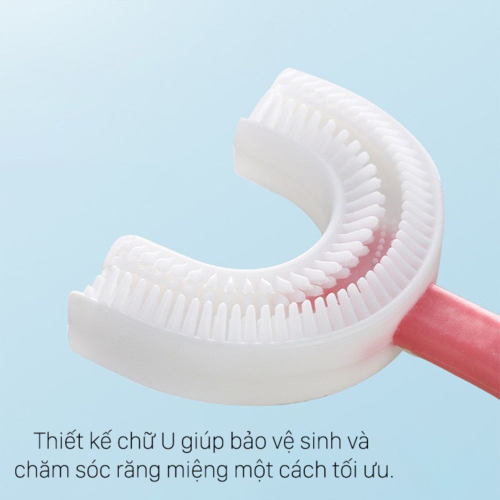 Bàn chải đánh răng cho bé - Bàn chải đánh răng trẻ em hình chữ U silicon siêu mềm cho bé từ 2 – 6 tuổi