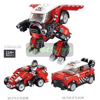 ( CHẤT ) ĐỒ CHƠI LẮP RÁP XẾP HÌNH XE ĐUA ROBOT 3 IN 1 PHÁT TRIỂN KỸ NĂNG GIÁO DỤC THÔNG MINH