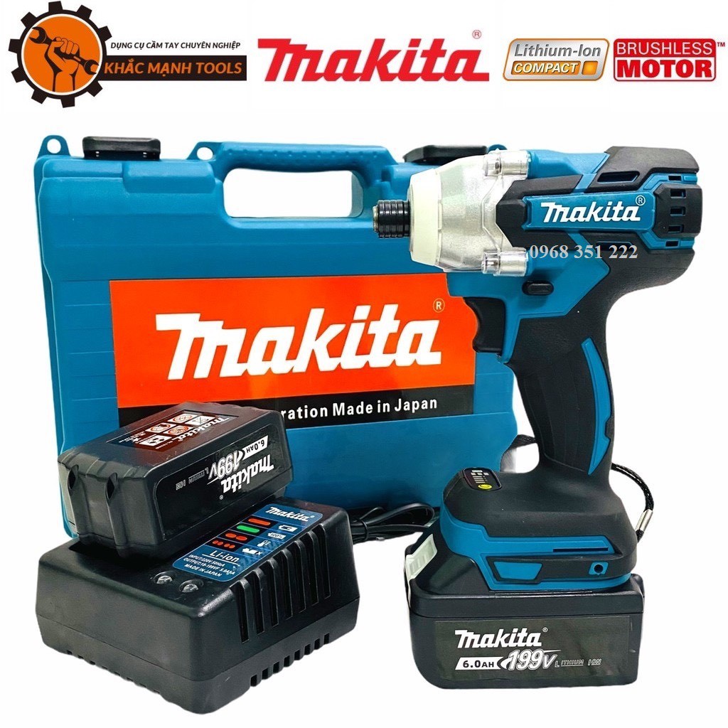 [ Tặng Phụ Kiện ] MÁY BẮN VÍT CHUYÊN DỤNG MAKITA 199V 6.0Ah ĐỘNG CƠ KHÔNG CHỔI THAN