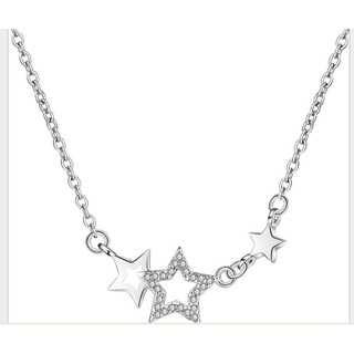Dây chuyền nữ ngôi sao đính hạt zircon mạ 925 bạc dầy-dc160