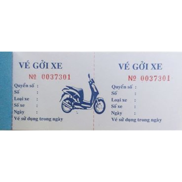 Combo 10 cuốn vé gởi xe số nhảy