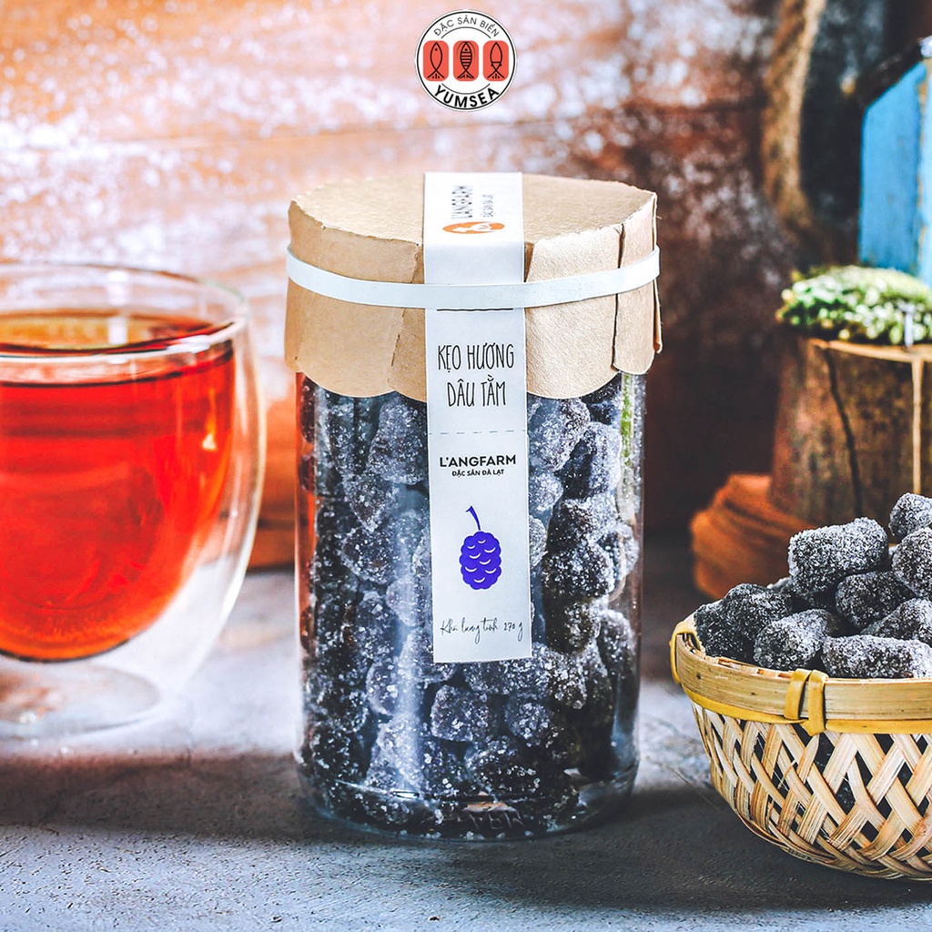 Kẹo hương dâu tằm L'angfarm, 270g, hũ, mẫu tobita