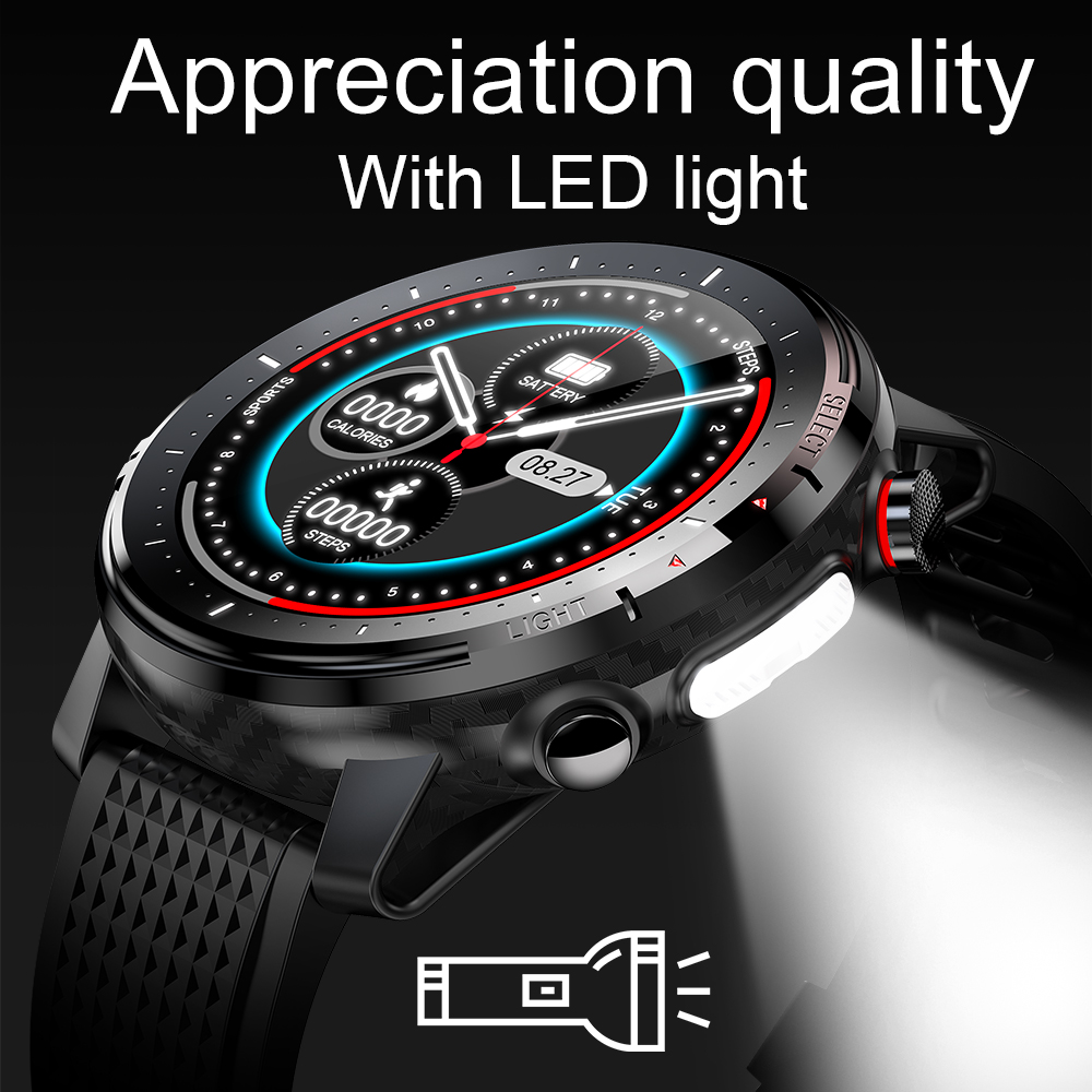 L15 Smart Watch Men 1.3inch Full-fit Round Retina Display Music Control Camera Flashlight PK L5 L9 Smartwatch IP68 Waterproof