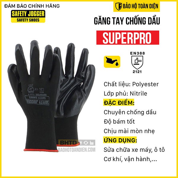 [RẺ VÔ ĐỊCH] Combo 5 đôi găng tay thương hiệu Bỉ Jogger Superpro đa năng | Găng chống dầu cho thợ cơ khí, sửa chữa