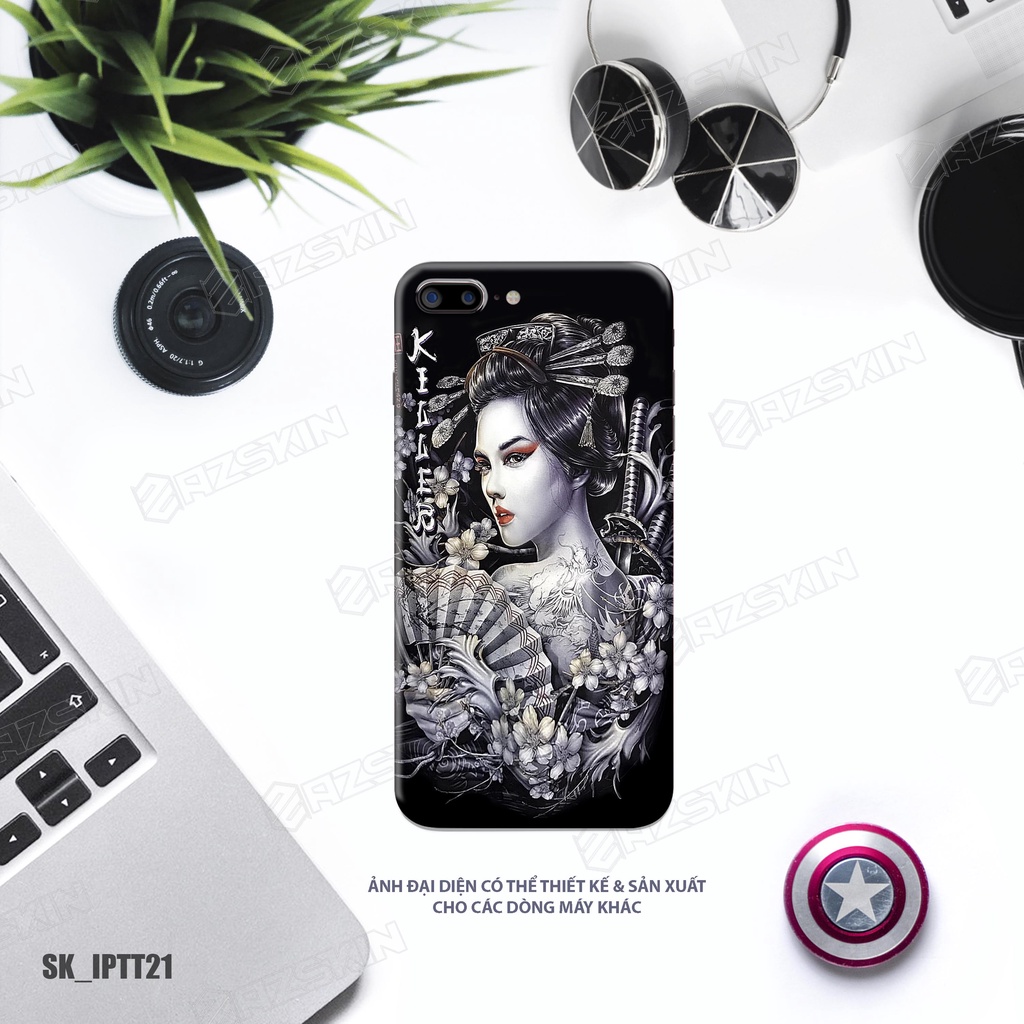 Miếng Dán Skin Tatto Japan Độc Lạ Dành Cho IPhone 7 - 14 Pro Max |SK_IPHTT21| Chất Liệu Nhập Khẩu, Khuôn Cắt Sẵn, Dễ Dán