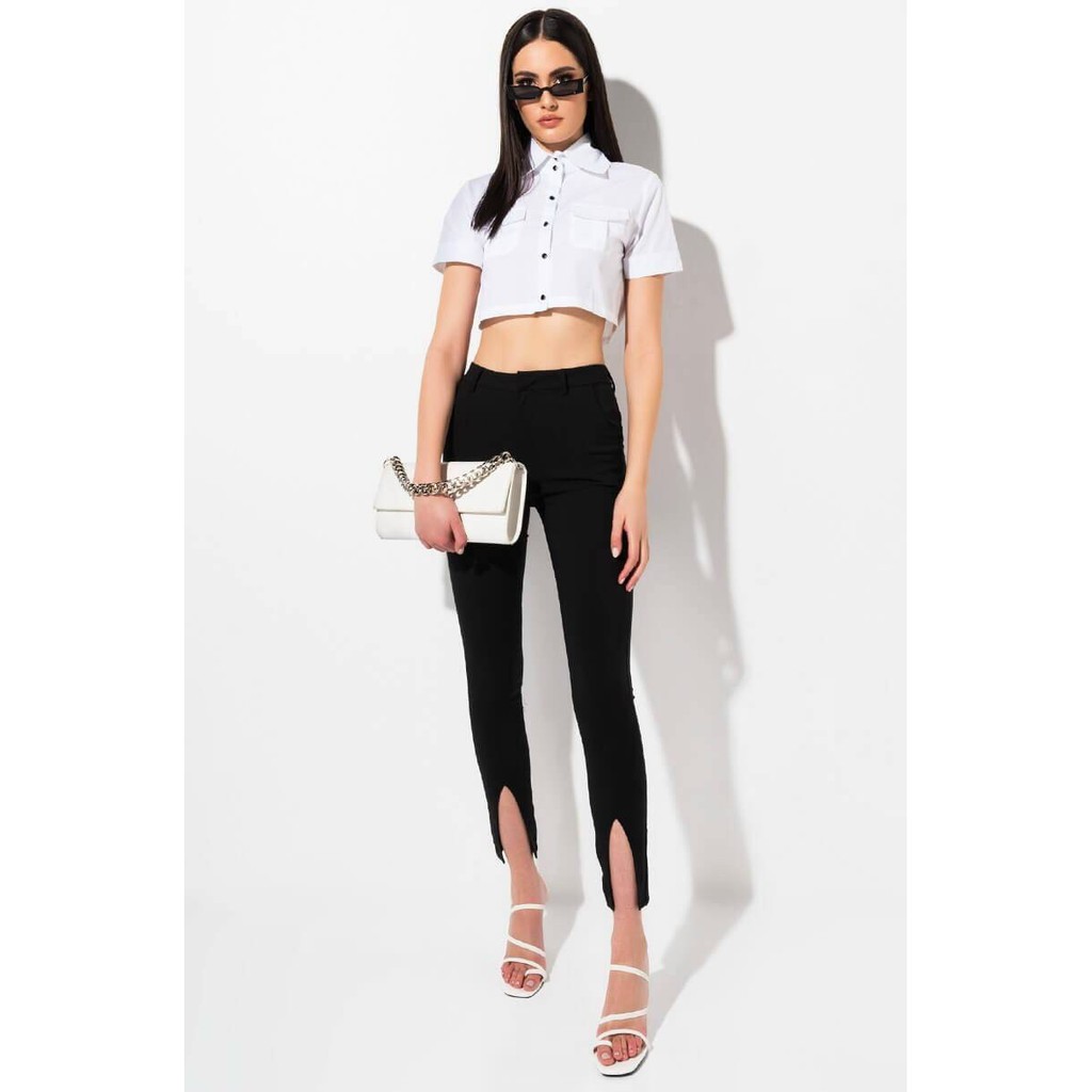 Áo somi kiểu croptop + ảnh thật