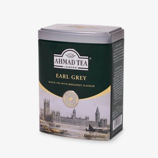Trà lá pha ấm Bá Tước - hộp thiếc phong cảnh London - Ahmad Earl Grey Tea 100g (trà lá pha ấm – 100g trà/hộp)