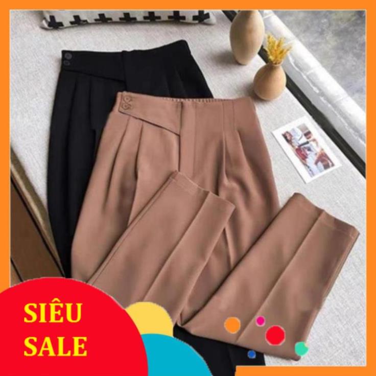 Quần Baggy, Quần Vải Nữ Cạp Cao, Cạp Chéo 2 Cúc , Form Đẹp Từng Đường Kim Mũi Chỉ, Siêu Sang.  ྇ -v11