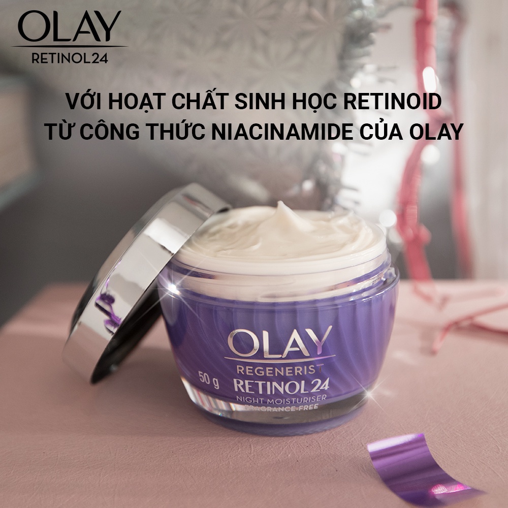 Combo 2 OLAY Kem Dưỡng Sáng Da Luminous Niacinamide Kết Hợp AHA 50G Và Kem Dưỡng Ẩm Ngăn Ngừa Lão Hóa Retinol24 50G