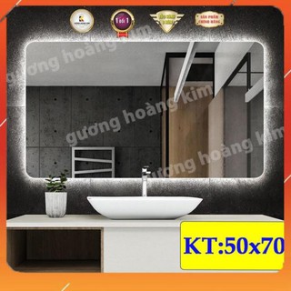 Gương chữ nhật Đèn Led cảm ứng treo tường Phòng Tắm thông minh kích thước 50x70 cm- guonghoangkim mirror