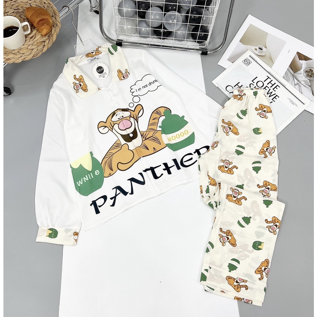 Pijama Lụa MANGO Cổ Sen Tay dài quần dài, Chuẩn Hot Girl Nhà Sam...form dưới 60kg. | BigBuy360 - bigbuy360.vn