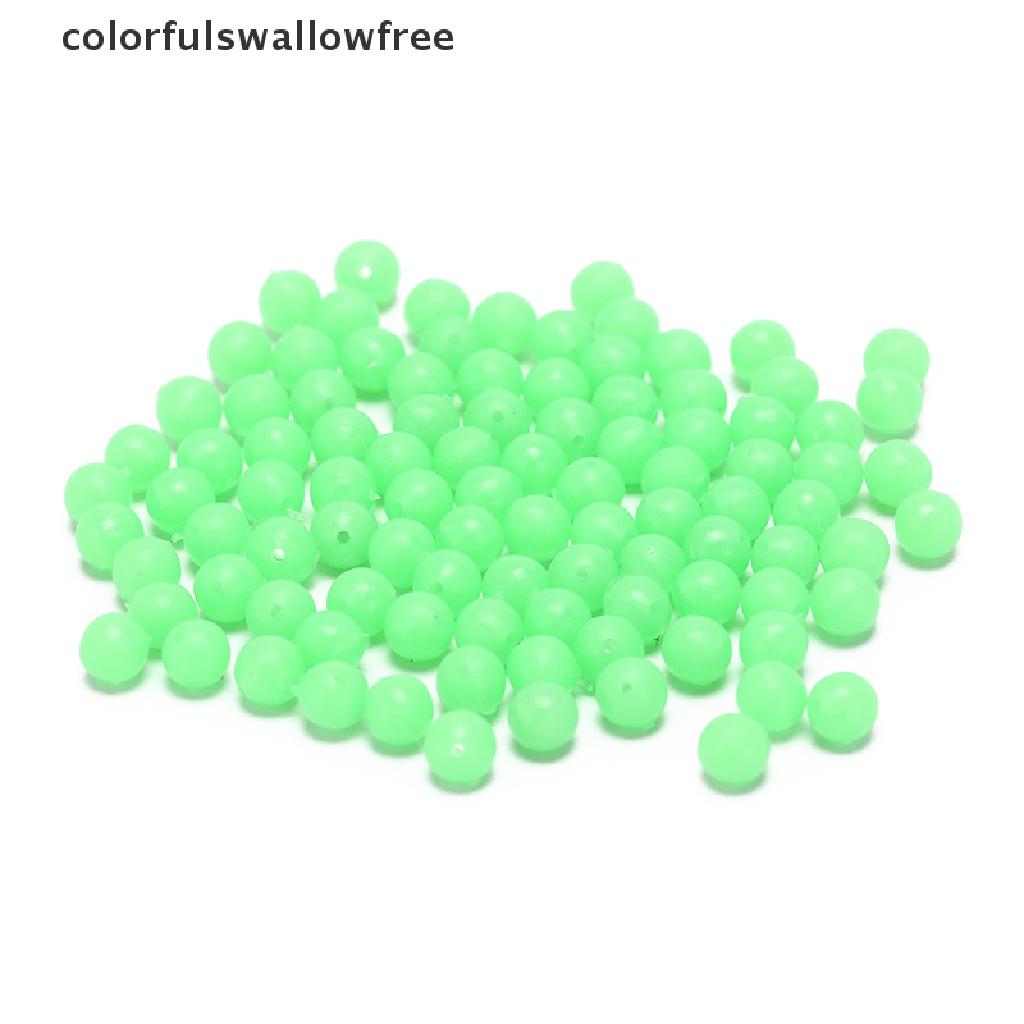 colorfulswallowfree 100x round fishing rig beads sea fishing lure floating float tackles 6/8mm ABC