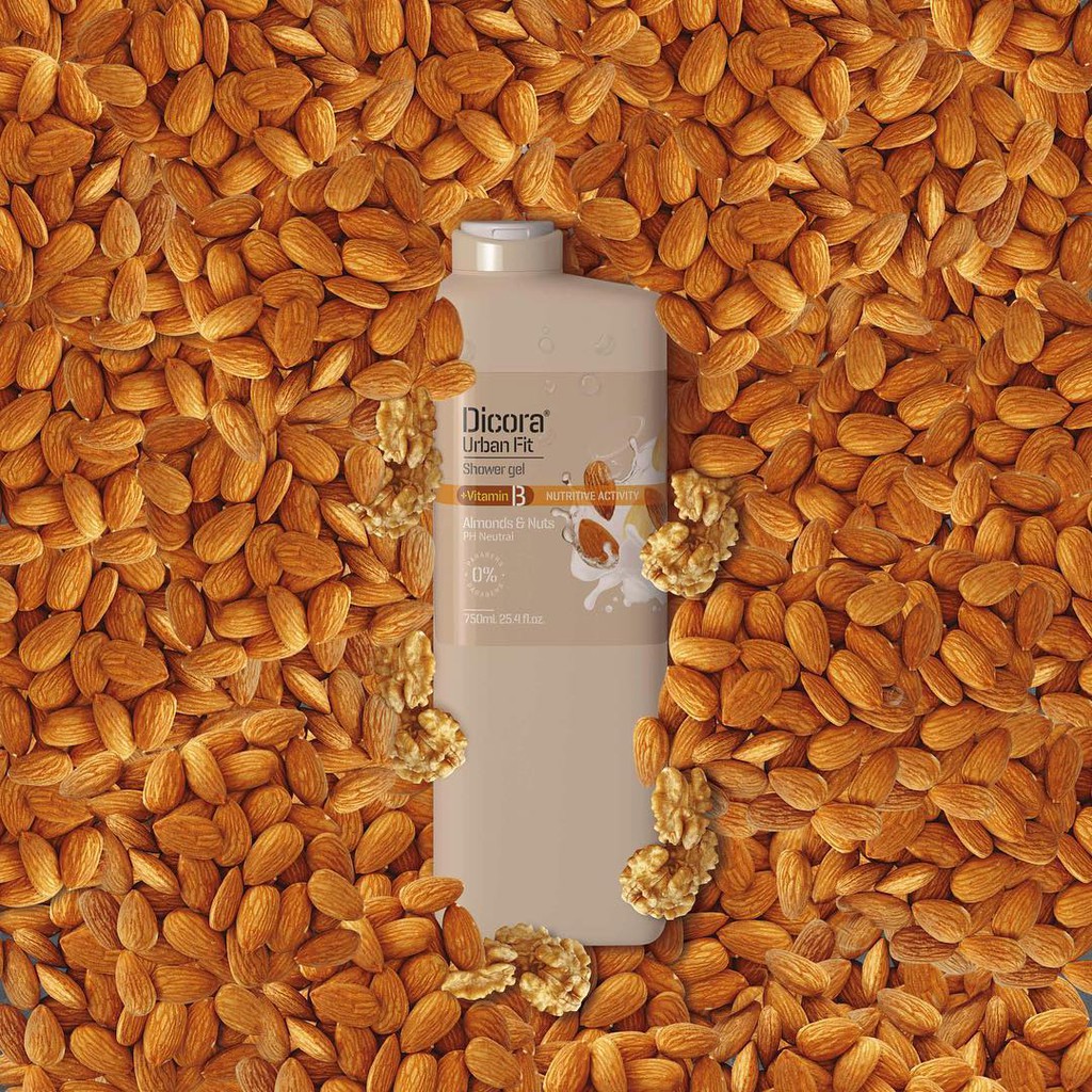 Sữa tắm dưỡng da Dicora Urban Fit almonds & nuts vitamin B hạnh nhân & các loại hạt giúp tăng cường độ ẩm 400ml | BigBuy360 - bigbuy360.vn