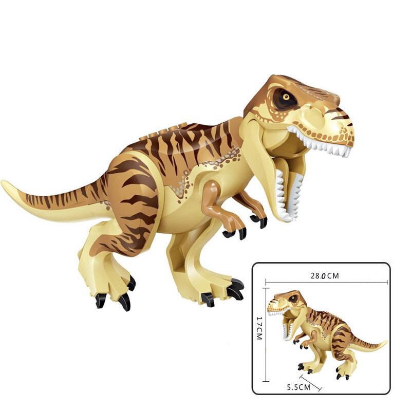 Big Size 24-28cm Jurassic Park Dinosaur Tyrannosaurus Building Blocks triceratop Dinosaur T-rex Bricks Kids Toys lego mi