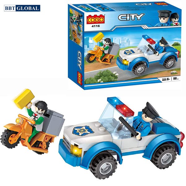 Bộ đồ chơi xếp hình cao cấp xe cảnh sát BBT GLOBAL CGBX4116