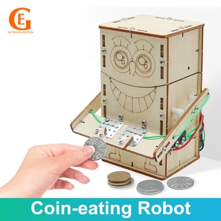Ống heo tiết kiệm điện tử tự lắp ráp hình robot giáo dục sớm