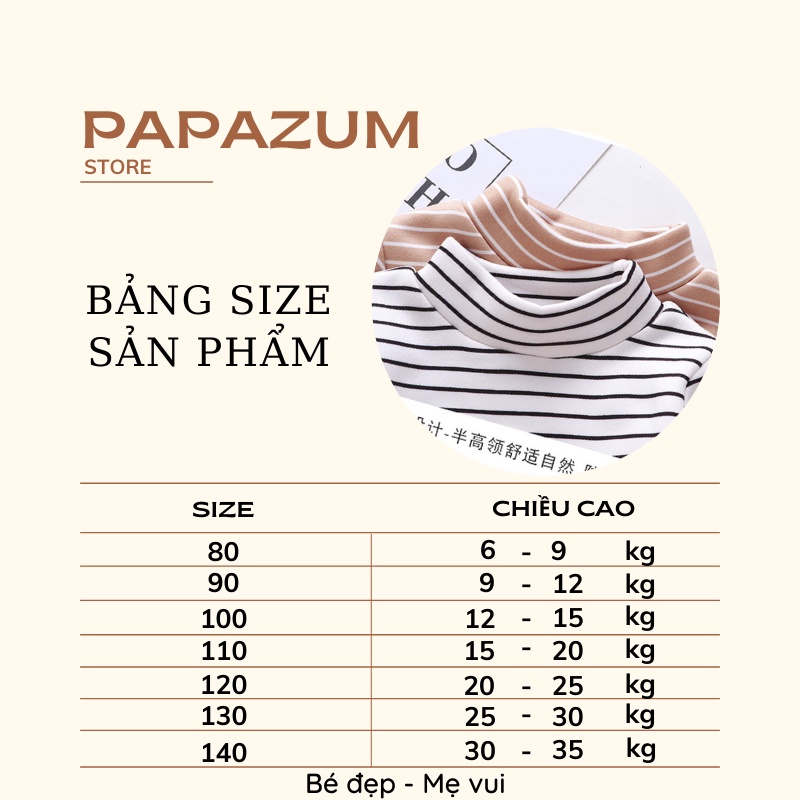 Áo nỉ len giữ nhiệt lót lông cho bé vải 3p phối kẻ không bai xù PAPAZUM T85222211