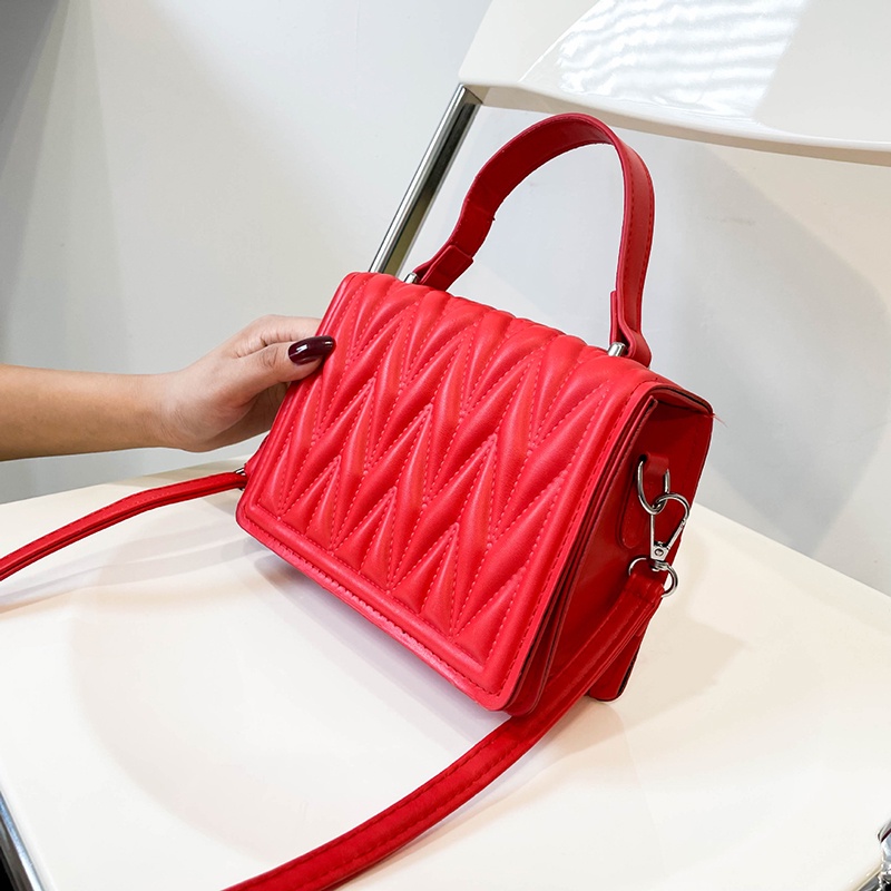 Túi đeo chéo IELGY dáng vuông nhỏ màu trơn họa tiết vân đá phong cách Hàn Quốc cổ điển thời trang cho nữ