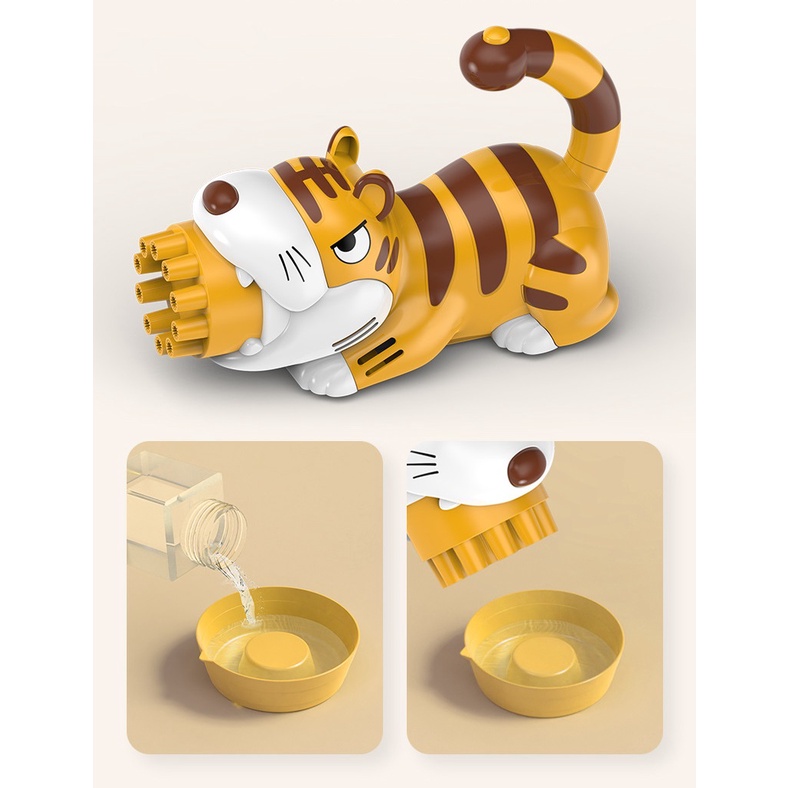 Súng bắn bong bóng, Đồ chơi thổi bong bóng xà phòng 10 nòng hình động vật siêu hot cho trẻ em