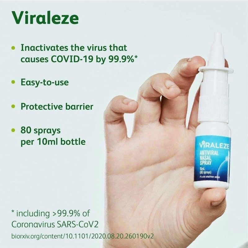 Xịt mũi kháng khuẩn Viraleze của Starpharma Úc (10ml)