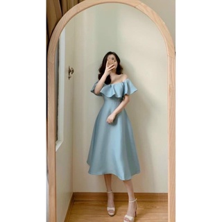 [ HÀNG QUẢNG CHÂU CAO CẤP] Đầm bẹt vai bèo