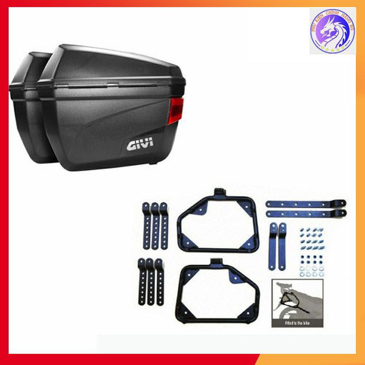 Cặp thùng hông Givi E22N kèm baga hông Givi gắn xe Honda Winner / WinnerX chính hãng bảo hành 2 năm