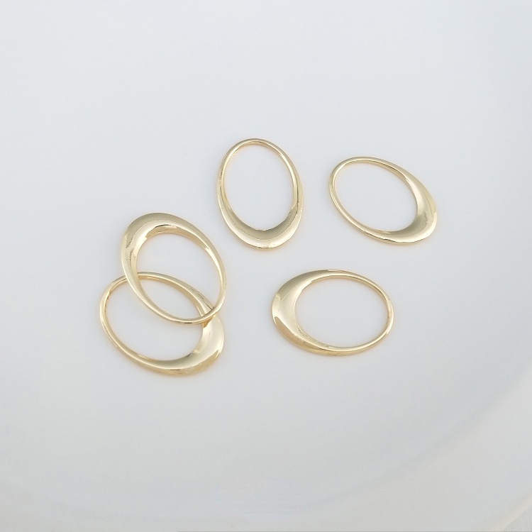 Khung Treo Bông Tai Bằng Đồng Mạ Vàng 14K Hình Oval / Trái Tim / Hình Học Màu Sắc diy