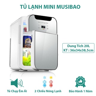 Tủ lạnh mini 2 cánh musibao dung tích 20L bảng điện tử, tủ lạnh mini đựng mỹ phẩm đựng sữa làm mát nhanh bibi shop