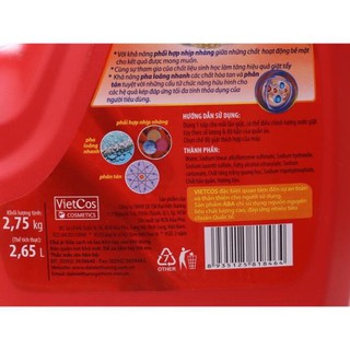 Nước giặt Aba 2,75kg ( can mầu đỏ )