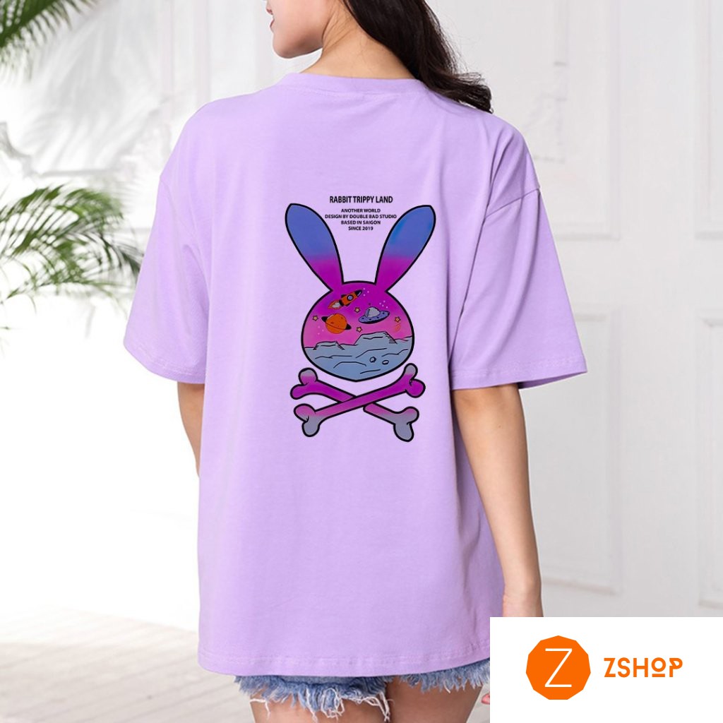 [ Zshop ] Áo Thun Tay Lỡ Unisex In Thỏ Trippy Land siu cute nổi bật giữa đám đông