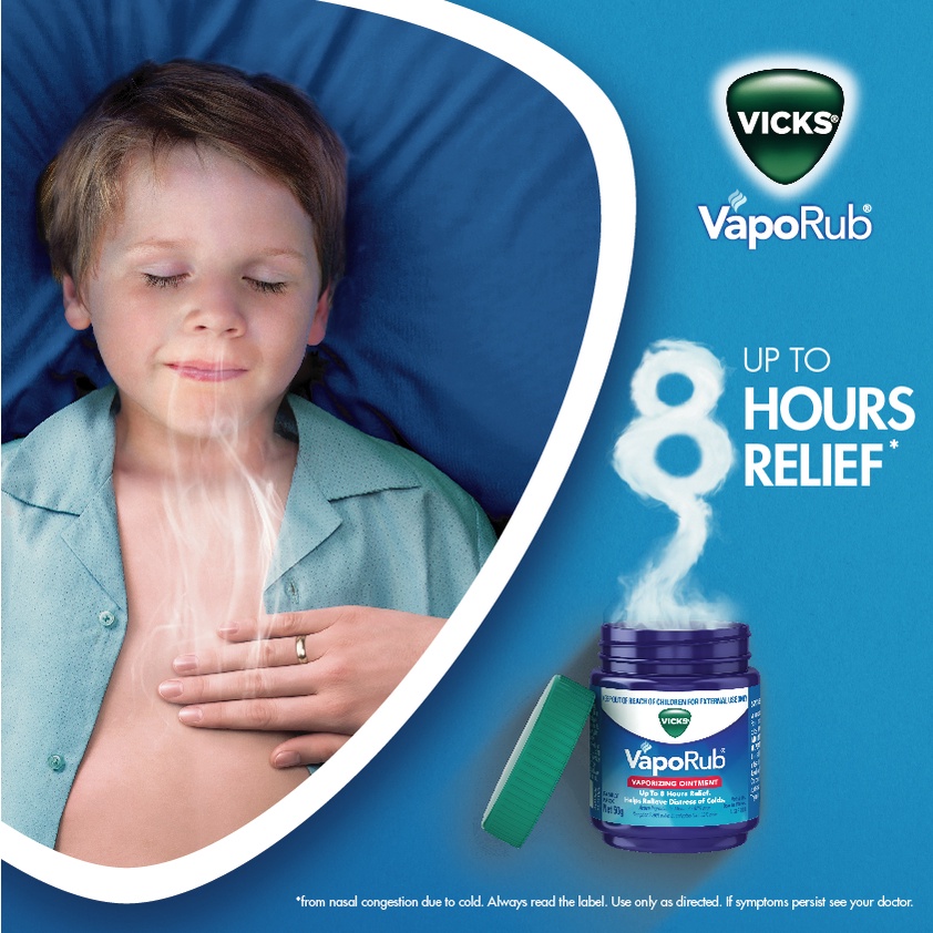 Vicks VapoRub Ointment Decongestant Chest Rub Dầu bôi ấm ngực 50g