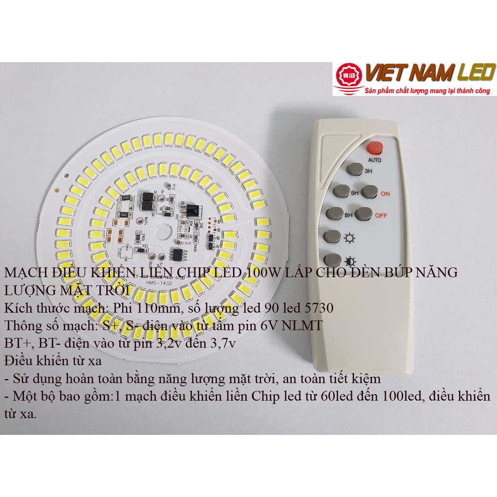 MẠCH ĐIỀU KHIỂN LIỀN CHIP LED 60W và 100W LẮP CHO ĐÈN BÚP NĂNG LƯỢNG MẶT TRỜI