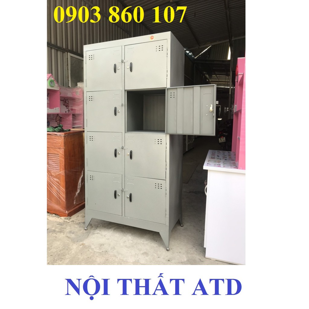 Tủ sắt văn phòng -tủ hồ sơ sắt văn phòng cao cấp- Tủ locker sắt đựng đồ cá nhân cho nhân viên 8 ngăn 10 ngăn