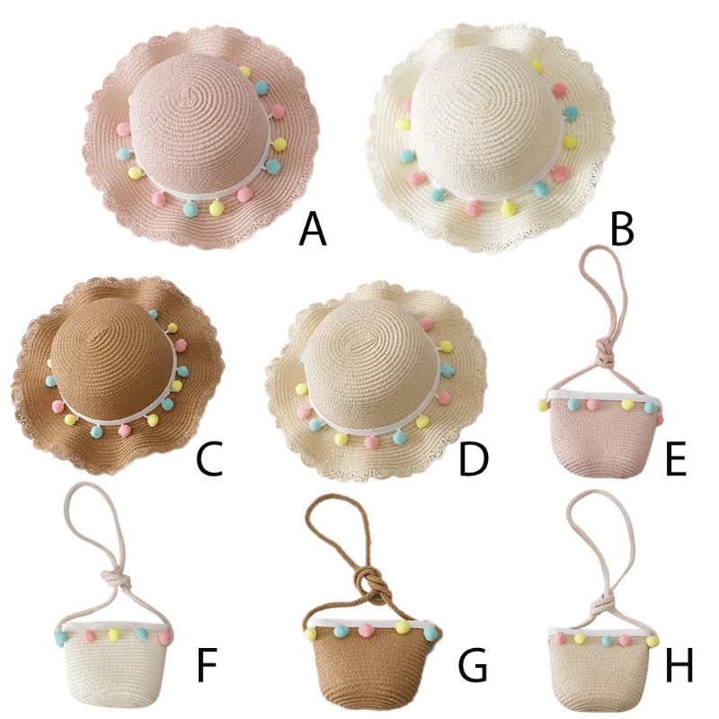 Túi xách / Nón cối rộng vành phong cách thời trang cho bé gái dễ thương