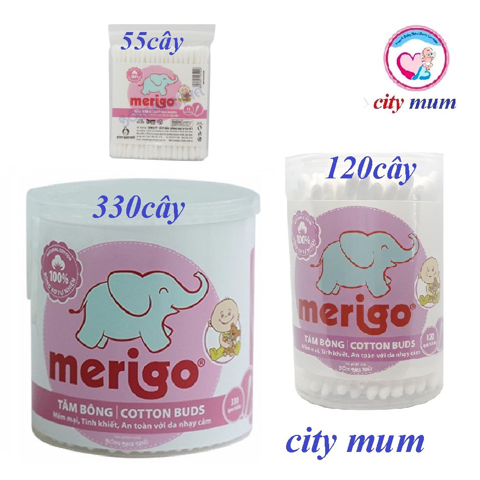 [Mẫu mới] Tăm bông Merigo 330 que (tăm bông Bạch Tuyết )