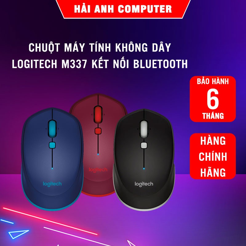 Chuột máy tính không dây Logitech M337 | Kết nối Bluetooth 3.0 - Phạm vi 10m - Cảm biến quang học laze Hàng chính hãng