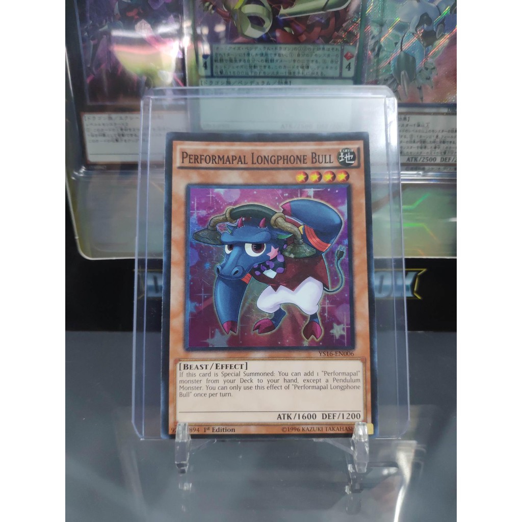 [ Dưa Hấu Yugioh ] Lá bài thẻ bài Performapal Longphone Bull - Super Rare - Tặng bọc bài nhựa bảo quản