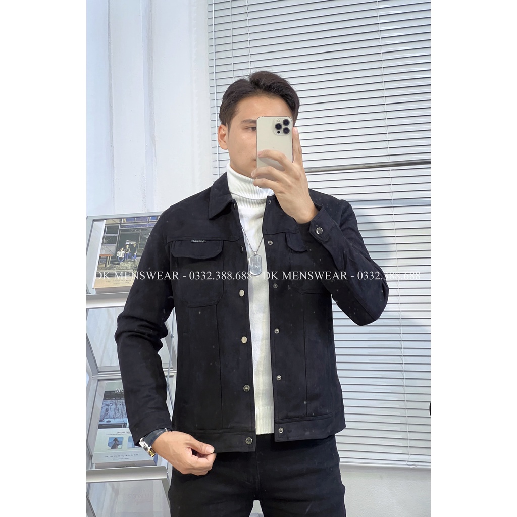 Áo khoác nam da lộn, áo khoác nam đẹp mẫu cúc phong cách Hàn Quốc