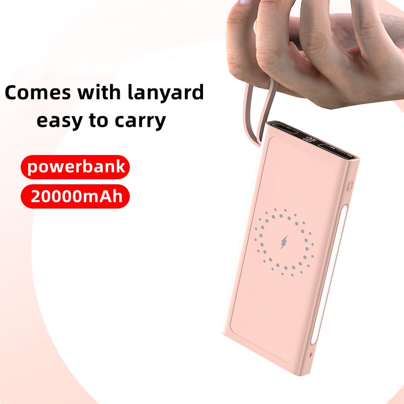 Sạc Dự Phòng YM567 20000mAh Dung Lượng Nhẹ Và Lớn Tích Hợp 4 Cáp Sạc Không Dây