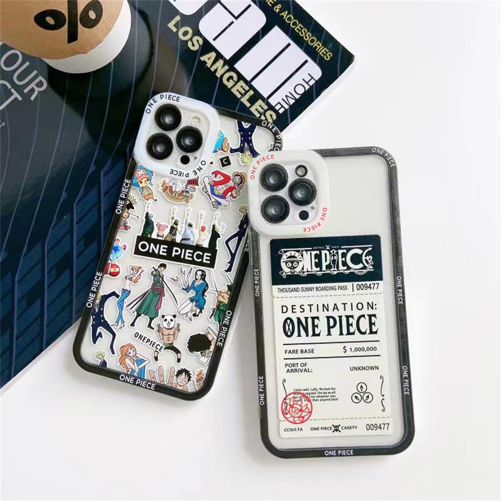 3D Anime One Piece Angel eyes Case IPhone 12 11 Pro Max X XR XS MAX Max 7 8 Plus SE 2020 Transparent Square Edge Casing