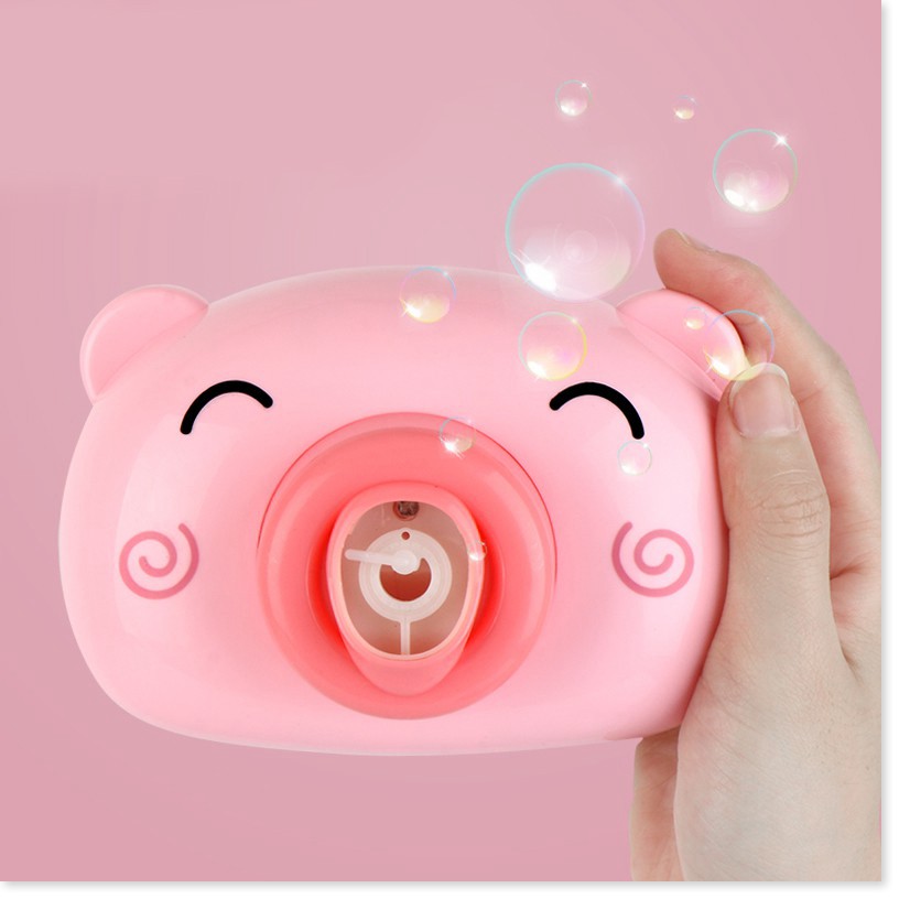 Máy ảnh thổi bong bóng Đồ chơi tự động có nhạc hình chú heo hồng đáng yêu cho bé