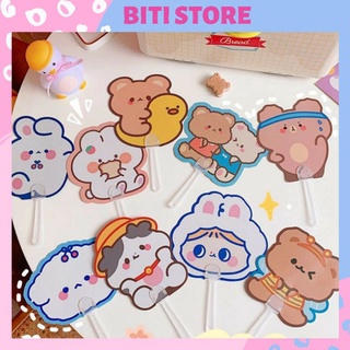 Quạt Nhựa Cầm Tay Hình Họa Hình Siêu Dễ Thương BiTi Store