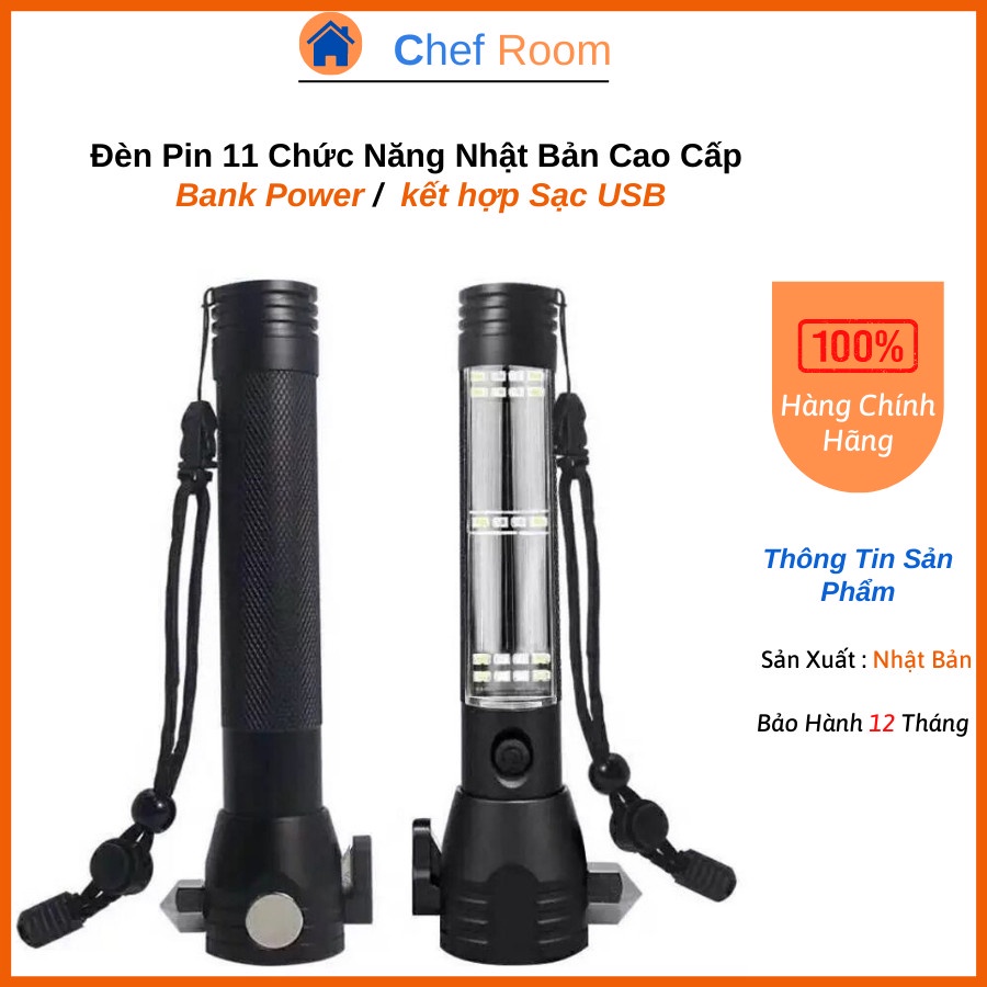 Đèn Pin Đa Năng Nhật Bản Kết Hợp Sạc USB Pin Năng Lượng Mặt Trời Bank Power Led Lantern