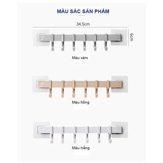 Thanh treo đồ 6 móc dán tường siêu chắc