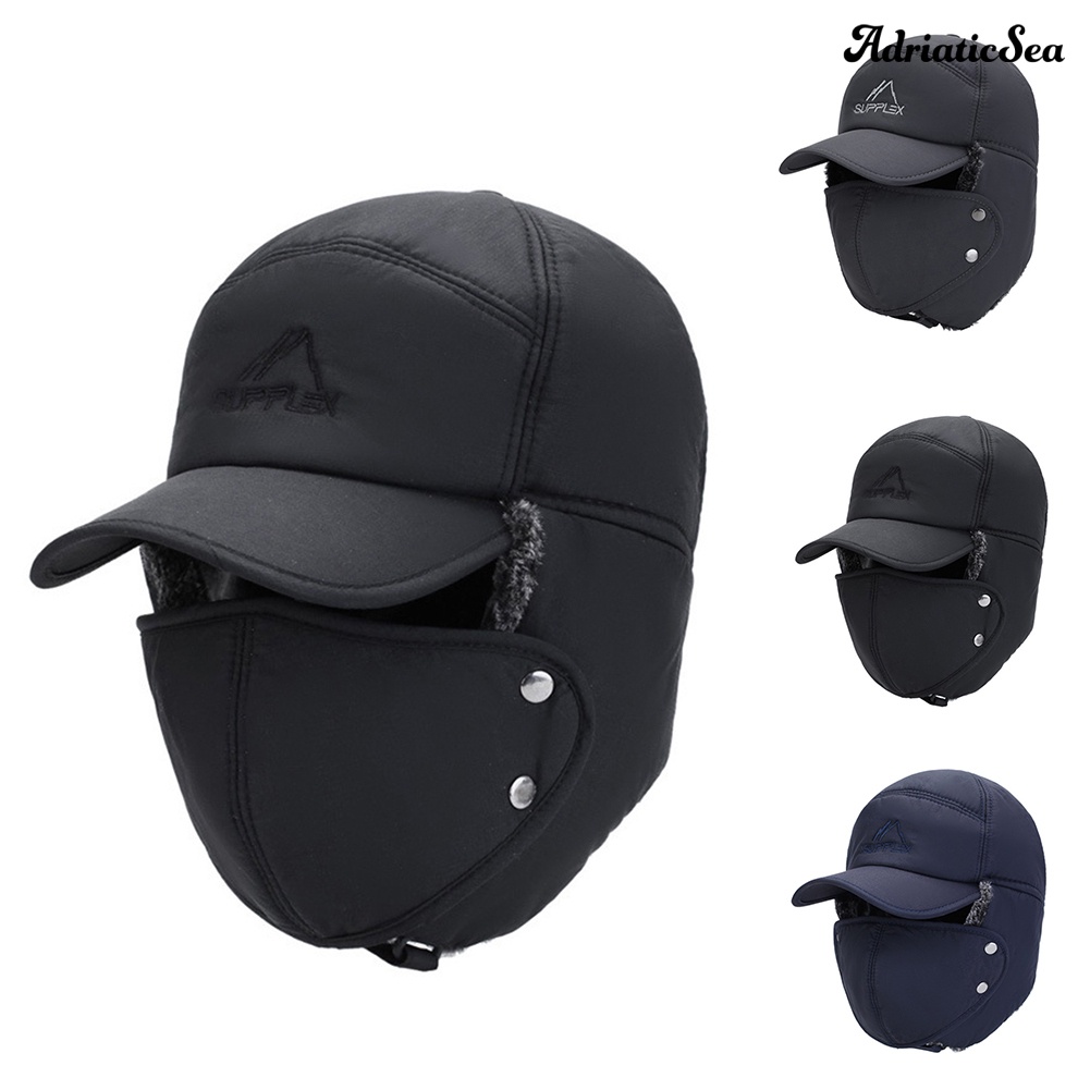 Adriaticsea Mũ Lưỡi Trai Có Mặt Nạ Che Phủ Toàn Diện Chống Gió Giữ Ấm Mùa Đông Thời Trang Cho Nam