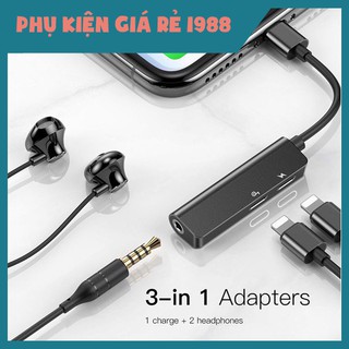 Bộ chuyển cổng Lightning sang Dual Lightning + Audio AUX 3.5mm cho iPhone/ iPad - Baseus L52