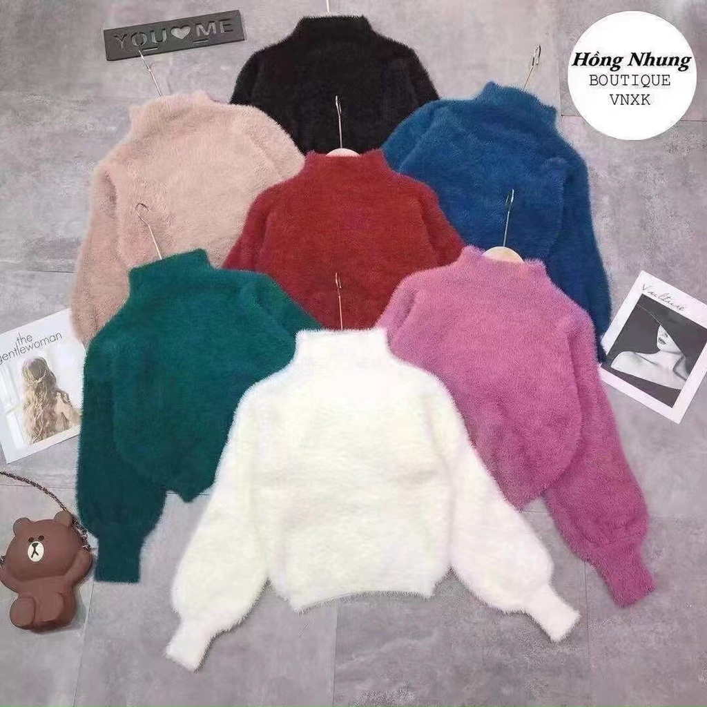 Áo len lông thỏ ấm áp
