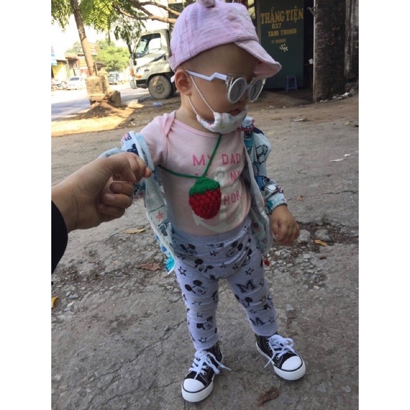 Túi đựng tỏi tránh vía tránh tà cho bé yêu hàng đan tay thủ công