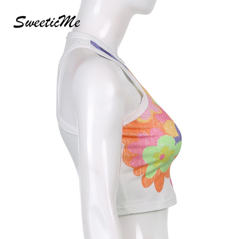 Áo Không Tay Cổ Tròn Dáng Ôm In Hoa Thời Trang Dành Cho Nữ 2021 | BigBuy360 - bigbuy360.vn